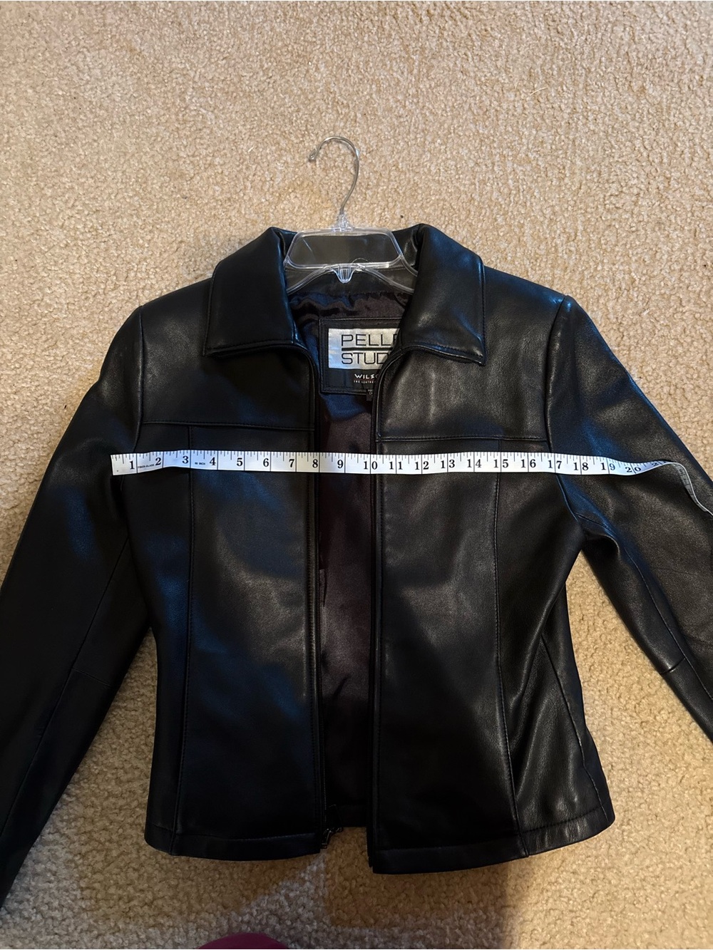 Pelle Studio Wilsons Black Leather Jacket Womens Fitted Zip Moto Blazer - Picture 12 of 13